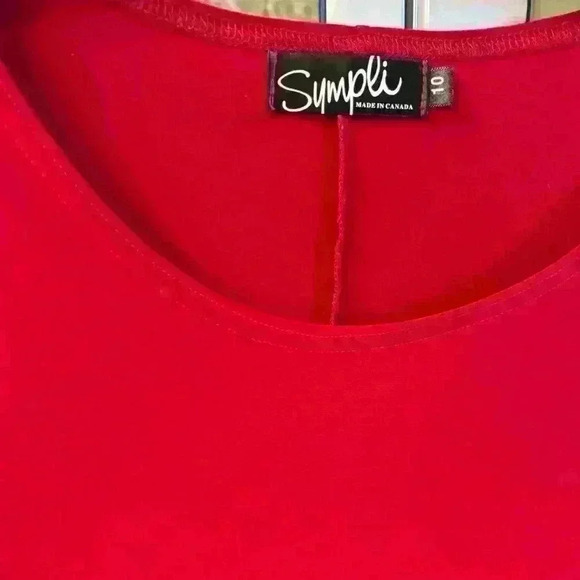 Sympli red high/low top. Size 10. Worn once. - Picture 2 of 3